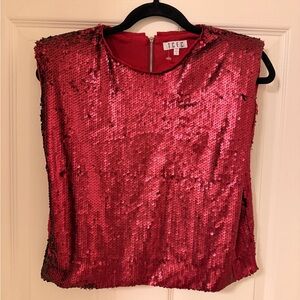Red Sequin Women's Top